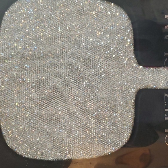5X magnification Glitz Glam blinged crystal rhinestone hefty handheld mirror new - Picture 4 of 17